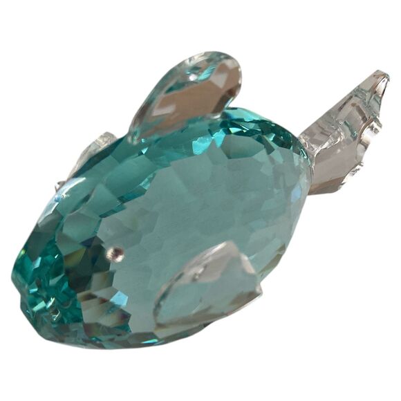 Oleg Cassini Crystal Fish Paperweight Seafoam Green Figurine w/ Box 4" Decor - Picture 4 of 5